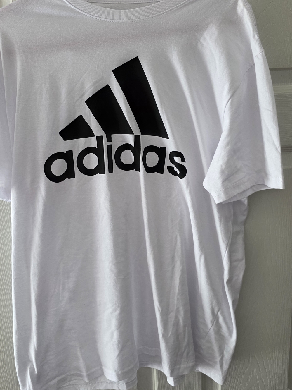 adidas White Short Sleeve T-Shirt with Black Logo